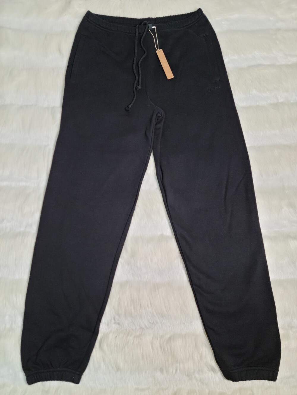 SKIMS Cotton Fleece Classic Jogger Pants Black Onyx Women Small NEW